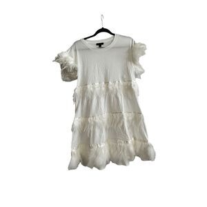 J.Crew Tiered dress With Feathers Size S